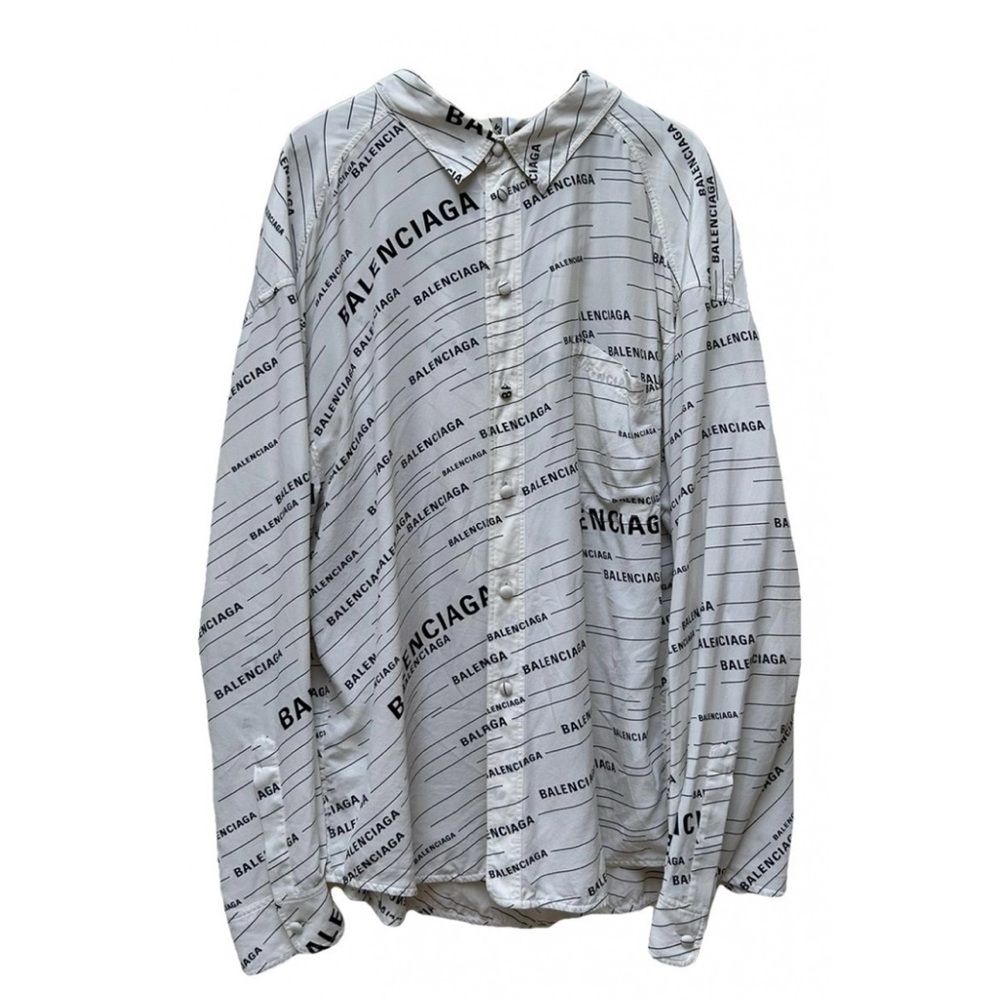 Balenciaga Monochrome Logo Print Blouse